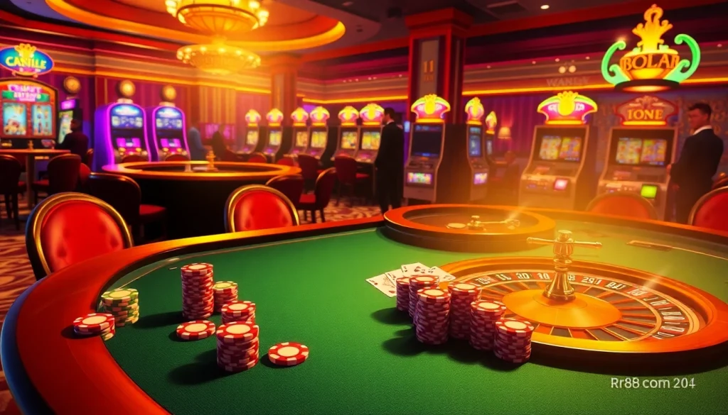 Experience the thrill of winning at https://rr88.com.se/ with vibrant casino tables and playful poker games.