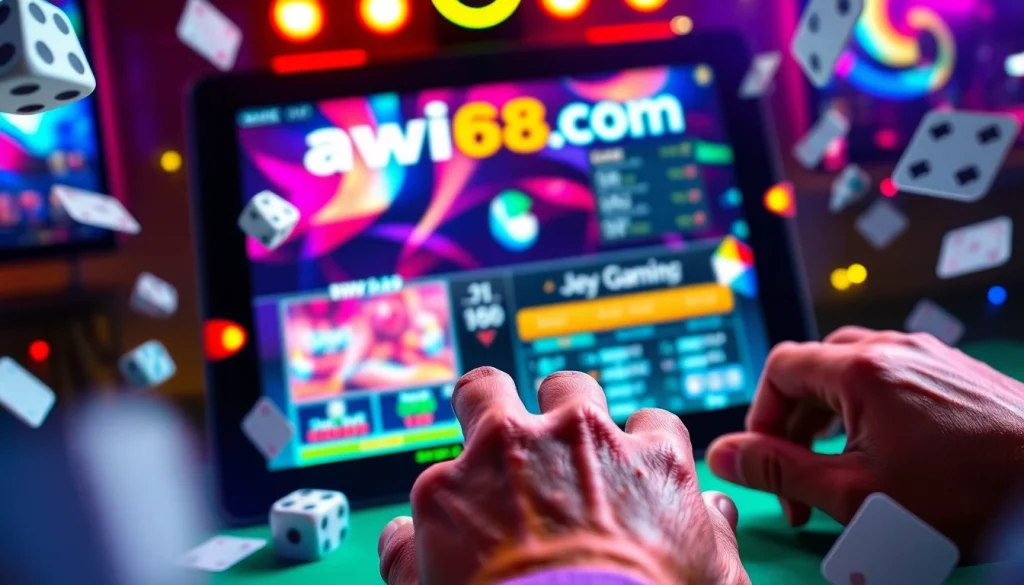 Engage with awin68 com through a vibrant gaming interface featuring dynamic graphics and real-time interaction.