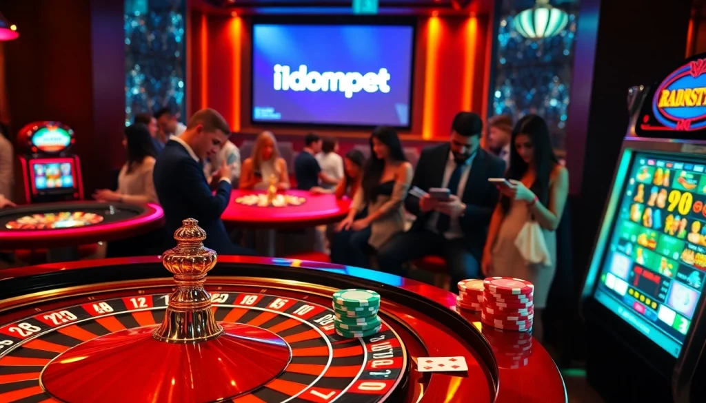 Engage with i1dompet's thrilling online gambling experience featuring vibrant roulette and slot games.