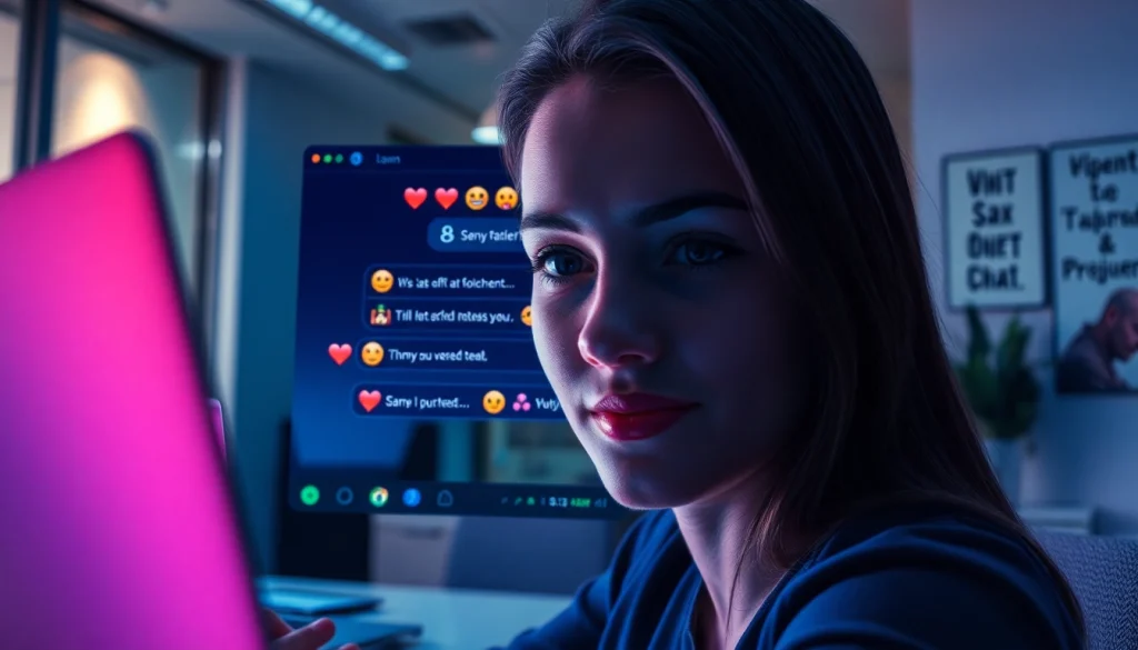 Engaging interface of an AI sex chat highlighting user interaction and vibrant visuals.