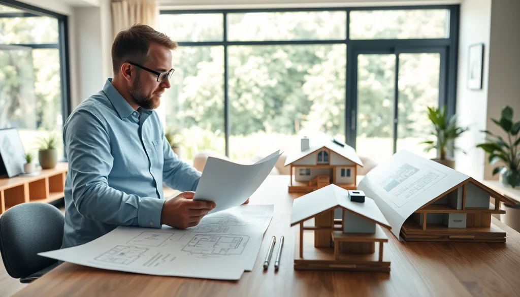 Explore innovative namų projektai through a professional architect's creative workspace.